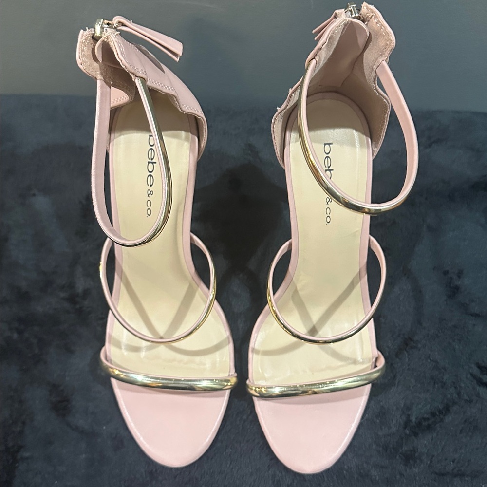 bebe Pink and Gold Heels